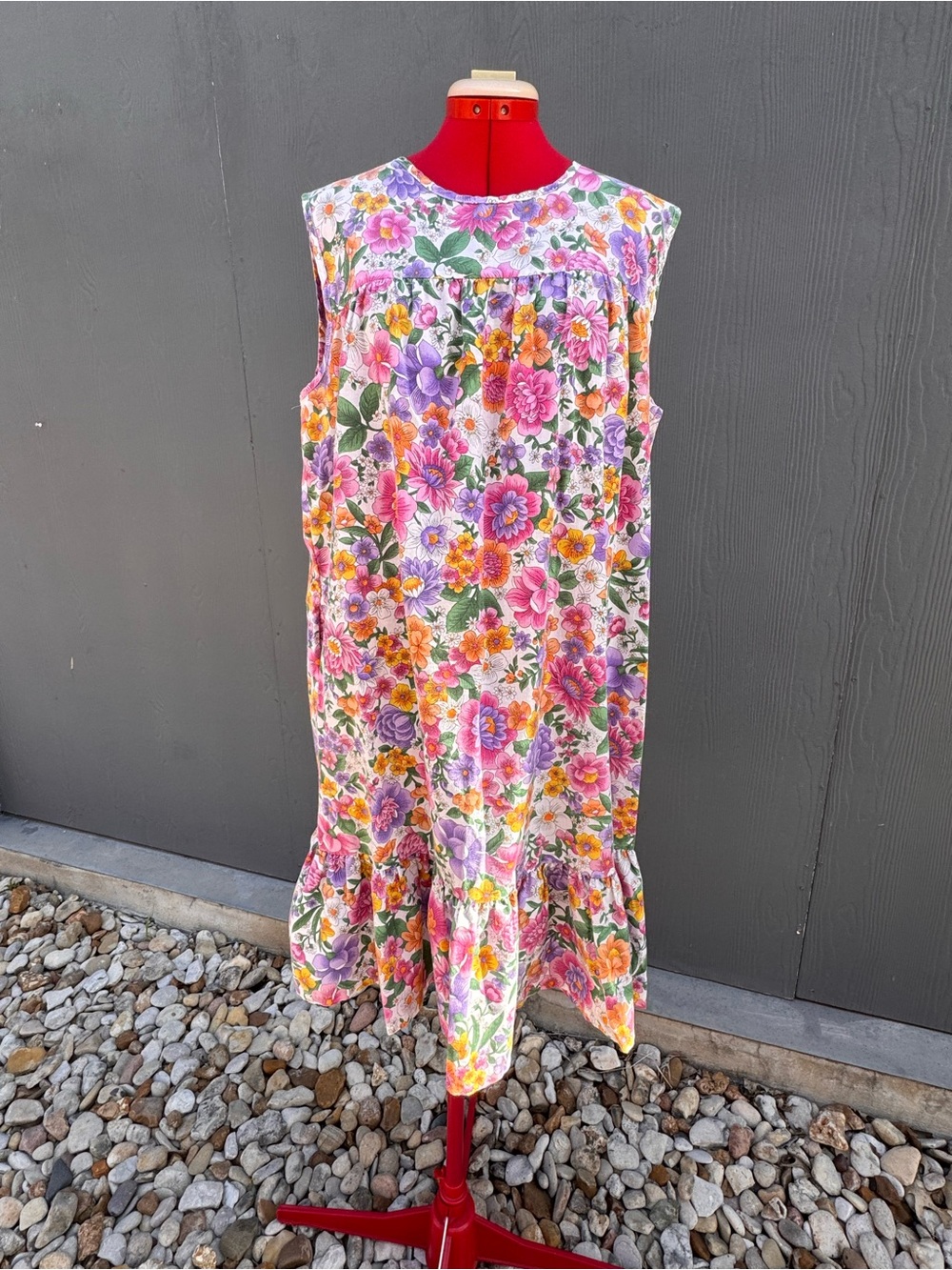 Floral 60s Vintage Housedress Muumuu Size SM/MD